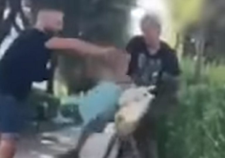 Un frame del video sui maltrattamenti al disabile