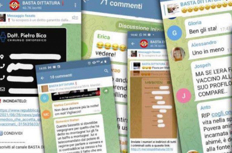 No vax su Telegram