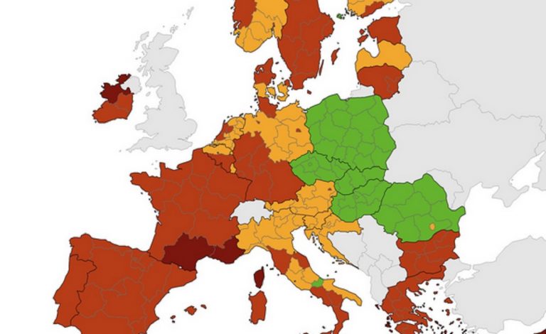 mappa rischio Covid Europa