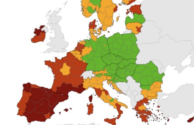 mappa rischio Covid Europa