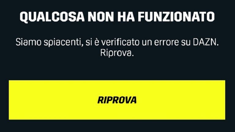 Rimborso perché Dazn non funziona