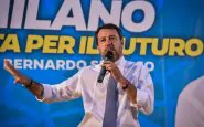 Matteo Salvini in comizio a Milano