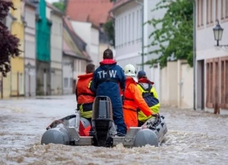 Un'immagine delle alluvioni in Germania a luglio
