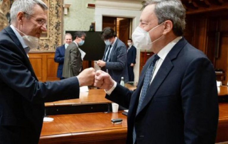 Draghi sede CGIL
