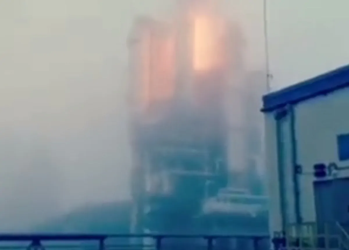 Un frame del video amatoriale del rogo dopo l'esplosione
