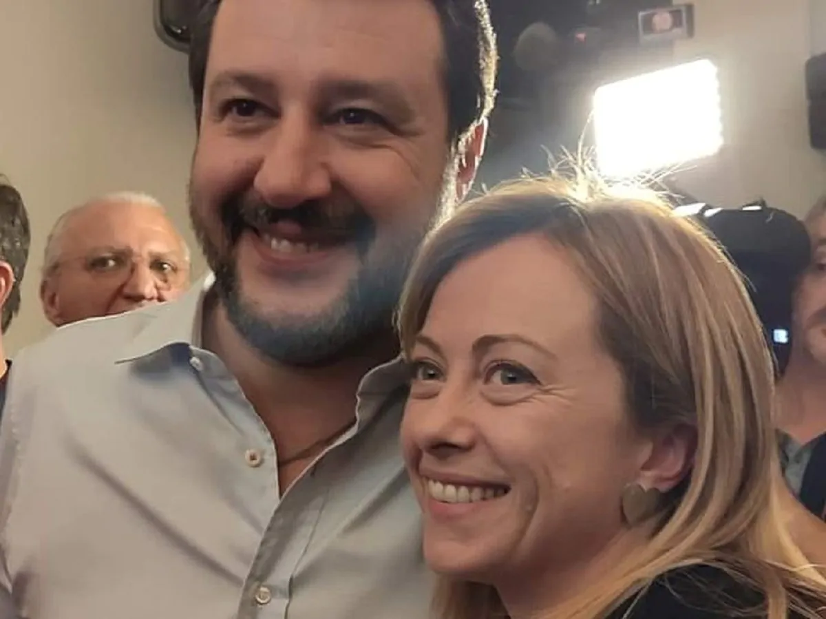 Giorgia Meloni con Matteo Salvini