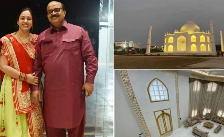 La coppia e il loro "piccolo" Taj Mahal