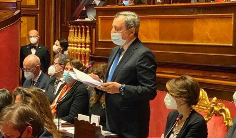 Covid annuncio Draghi Senato
