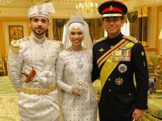 La principessa del Brunei con il marito e il principe Mateen