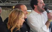 Giorgia Meloni con Silvio Berlusconi e Matteo Salvini