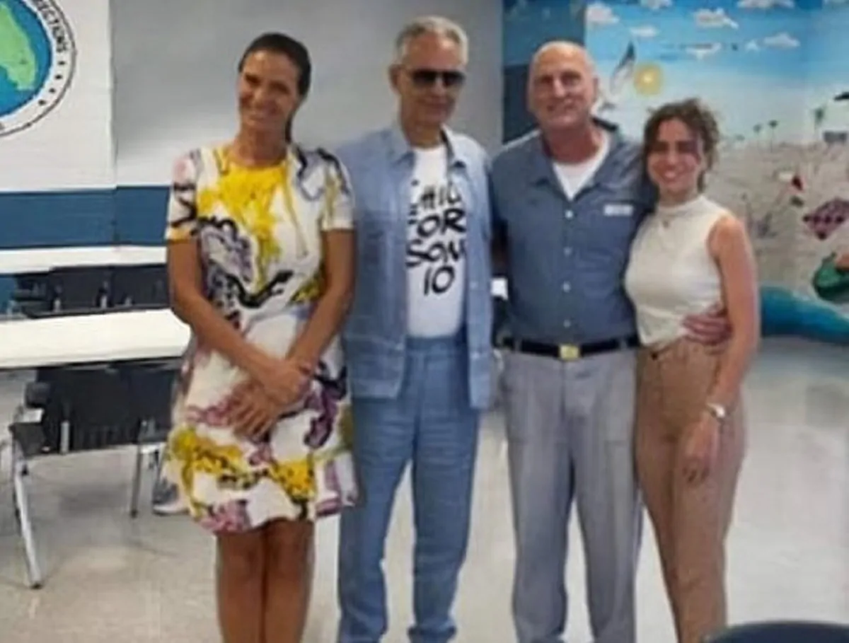 Bocelli e la moglie Veronica con Forti nel carcere della Florida