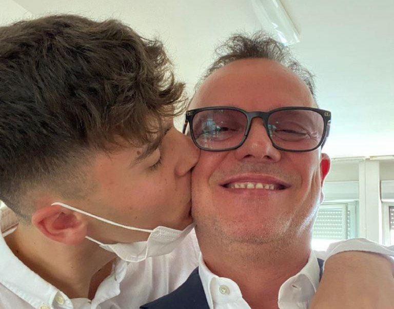 Gigi D'Alessio con il figlio Luca