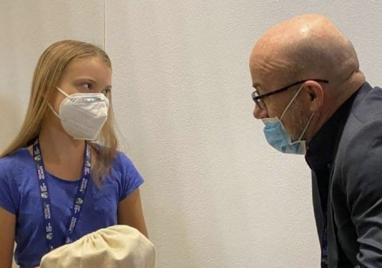 Il ministro Roberto Cingolani con Greta Thunberg