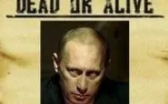 La card stile "wanted doa" su Vladimir Putin