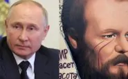 Putin murales Dostoevskij