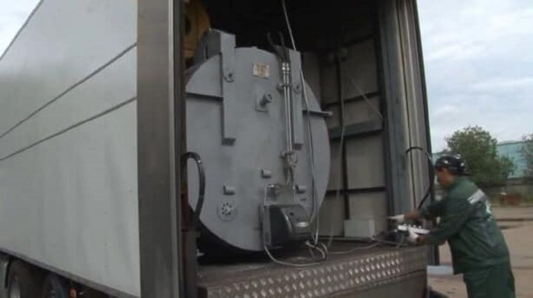 Un forno crematorio mobile russo