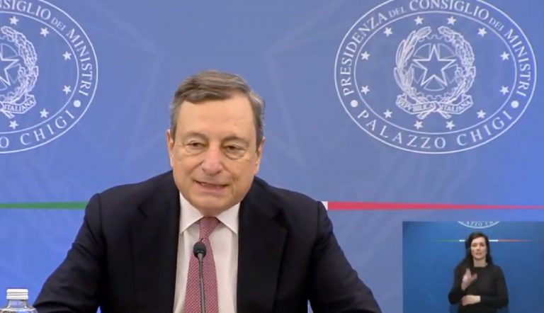 Il premier Mario Draghi