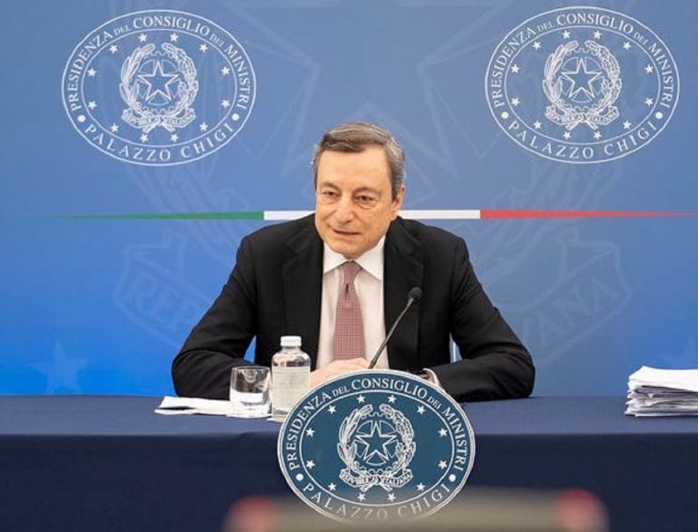 Mario Draghi a Palazzo Chigi il 19 marzo scorso