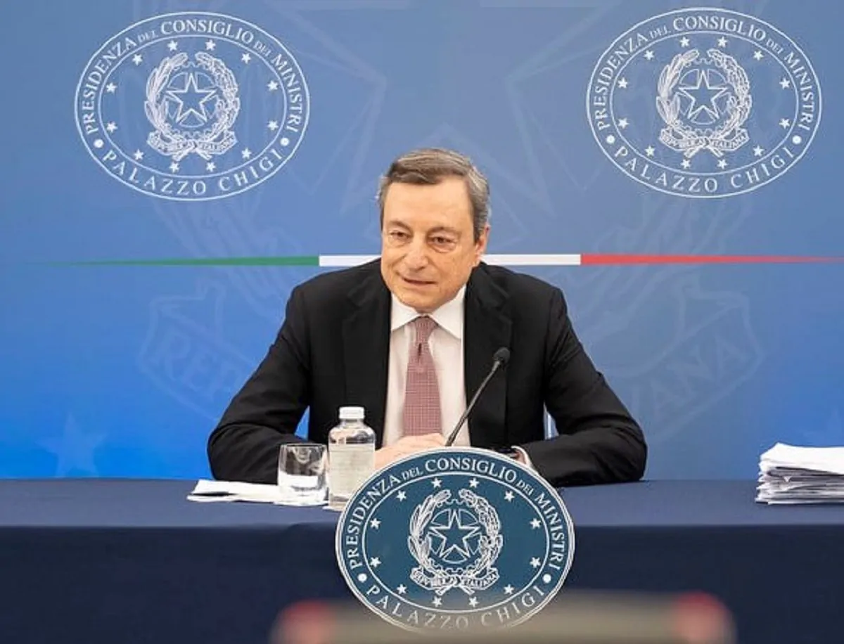 Mario Draghi a Palazzo Chigi il 19 marzo scorso