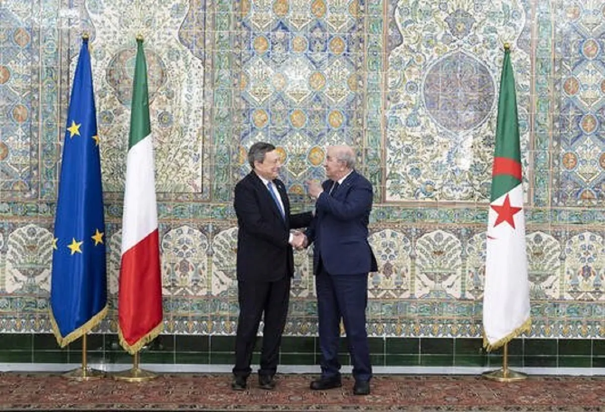 Mario Draghi ed il presidente algerino Tebboune