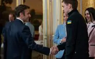 Emmanuel Macron con il sindaco ucraino di Melitopol