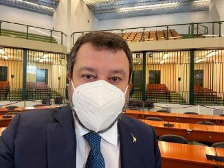 Matteo Salvini nell'aula bunker dell'Ucciardone