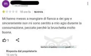 La recensione del cliente disturbato dai gay