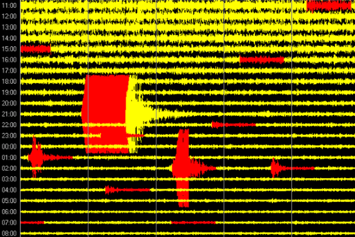 Il sismogramma del terremoto in Bosnia rilevato dall'osservatorio Balconi di Pescantina