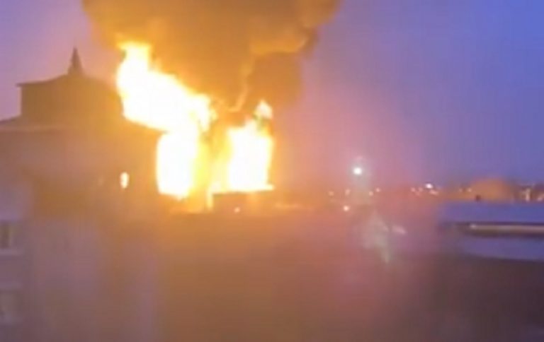 Incendio deposito petrolio Belgorod