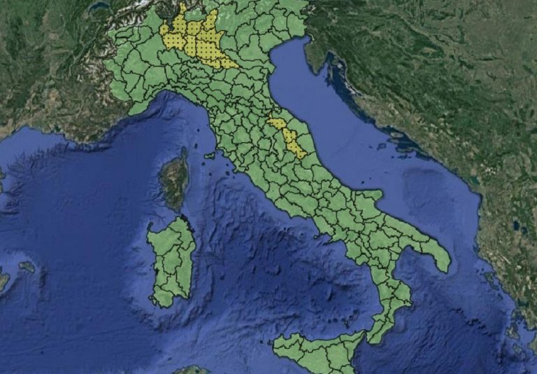 Allerta meteo gialla per domenica 1 maggio 2022