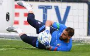 Gigio Donnarumma in allenamento azzurro a Coverciano