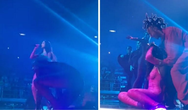 Dua Lipa cade palco