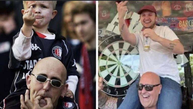 Da bambino ad adulto: tifoso diventato meme si ripete per Roma-Feyenoord