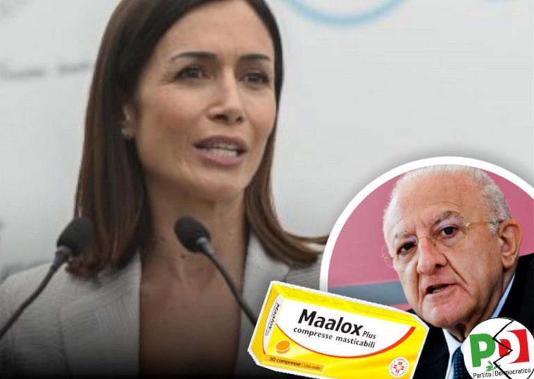 Un meme con Mara Carfagna e Vincenzo De Luca