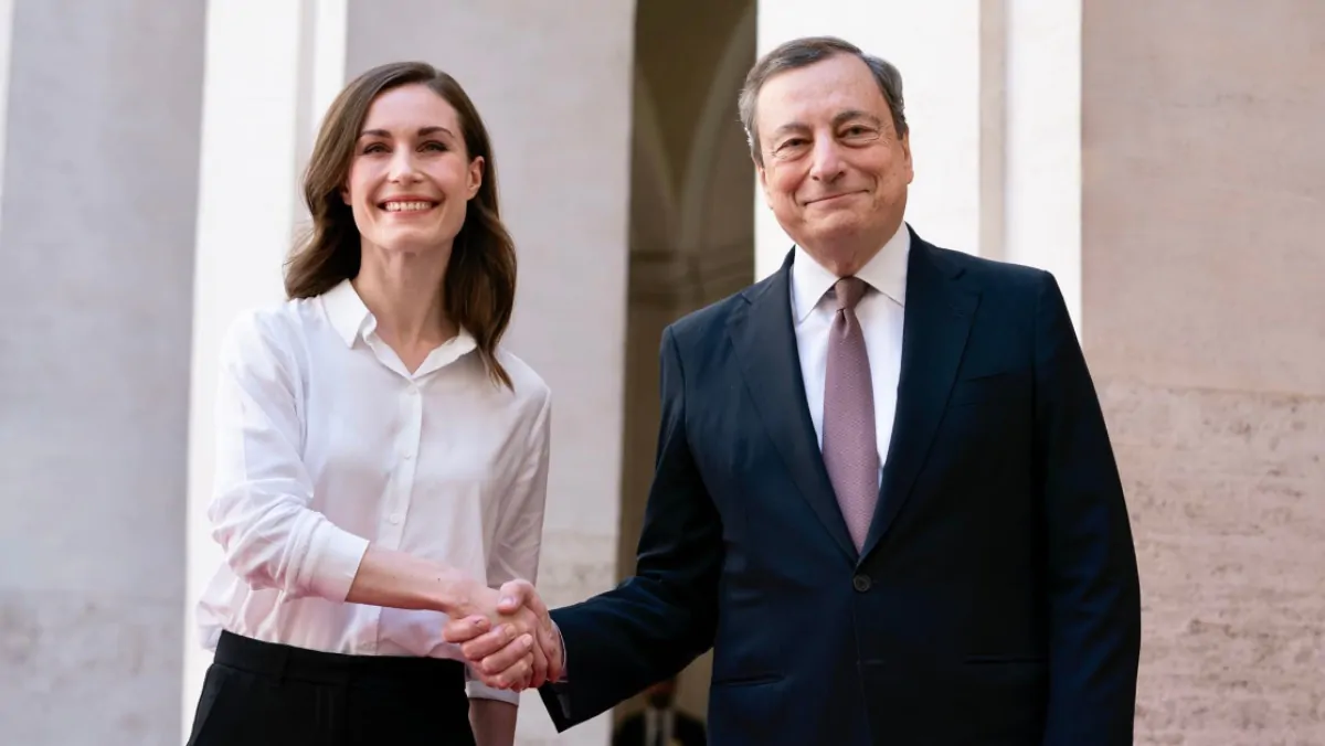 Mario Draghi e Sanna Marin