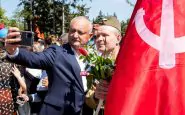 Il filo russo Igor Dodon oggi 9 maggio alla manifestazione da lui capeggiata