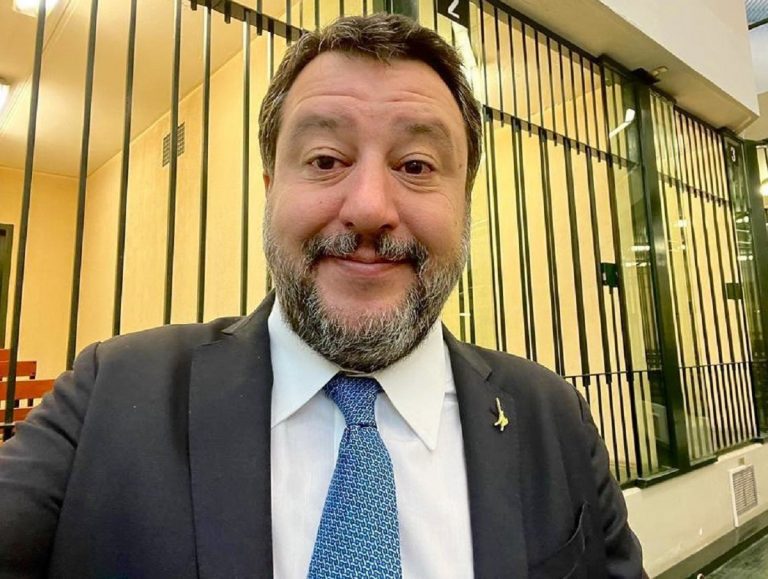 Matteo Salvini in aula bunker a Palermo