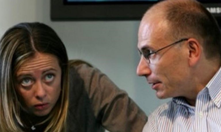 Giorgia Meloni ed Enrico Letta