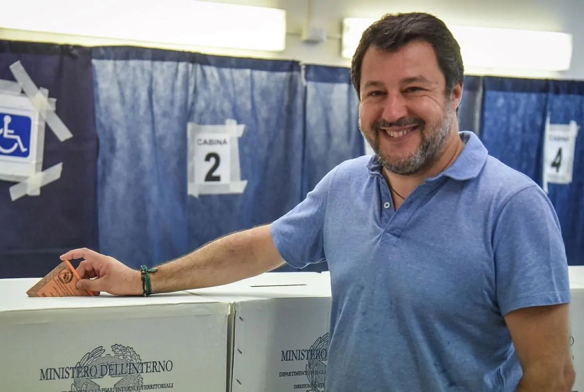 Matteo Salvini al voto per i referendum
