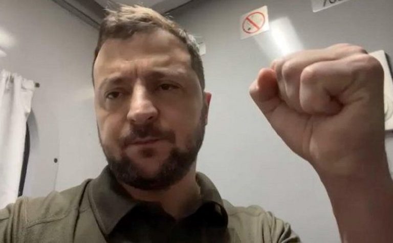 Volodymyr Zelensky collegato con il Global Policy Forum