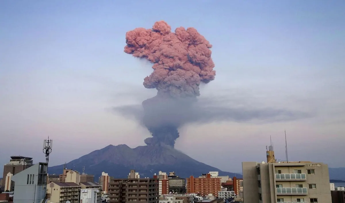 Il Sakurajima in attività
