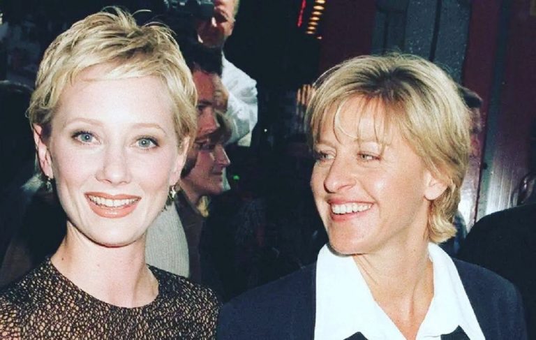Anne Heche con Ellen DeGeneres alla presentazione di "Volcano"