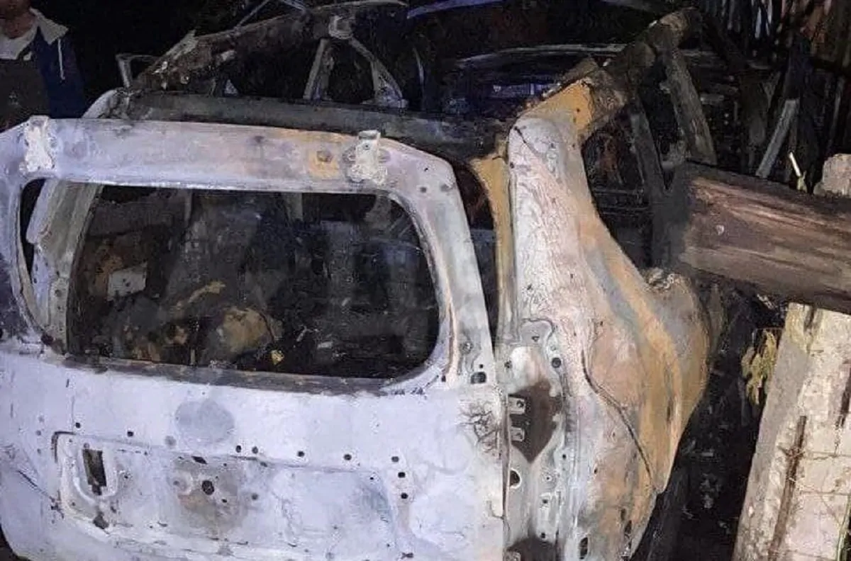 L'auto della Dugina distrutta dall'esplosione