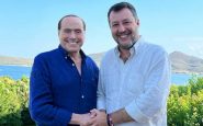 Matteo Salvini con Silvio Berlusconi in Sardegna
