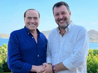 Matteo Salvini con Silvio Berlusconi in Sardegna