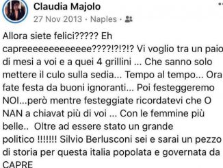 Il post "incriminato" di Claudia Maiolo del 2013