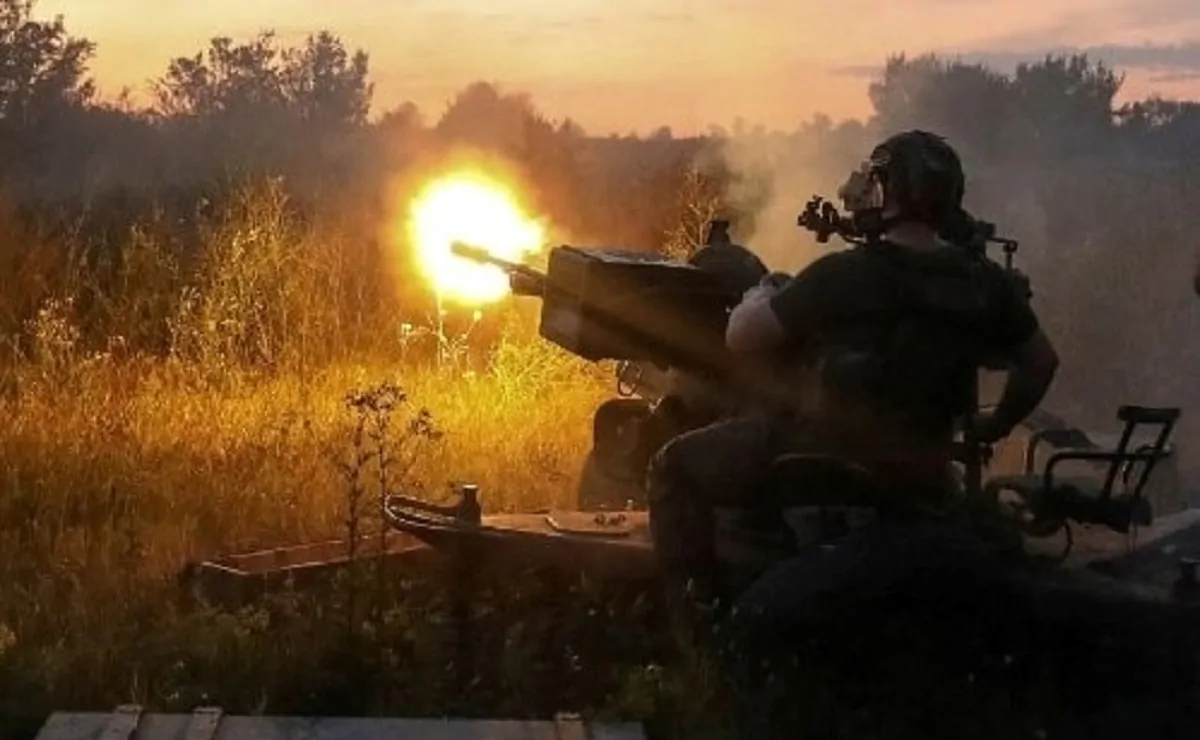 Postazione di mitraglia pesante nel Donetsk