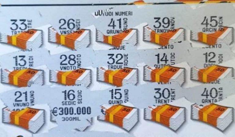 Gratta e Vinci 300mila euro