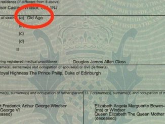 Il certificato di morte della regina Elisabetta