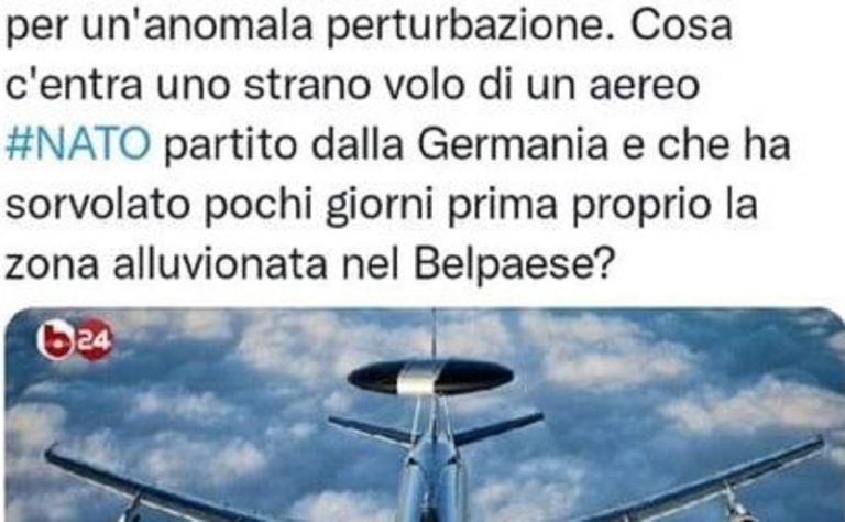 Uno dei post associati al complottismo sulla tragedia nelle Marche
